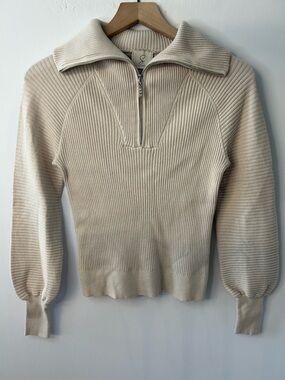 Sioni Women’s Ribbed Quarter Zip Sweater, Size Small